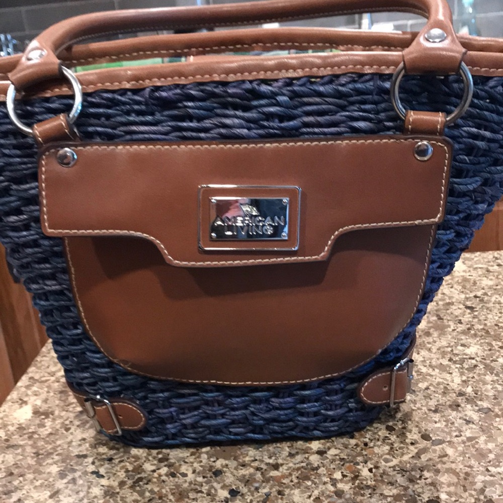 American Living Blue basket weave purse.